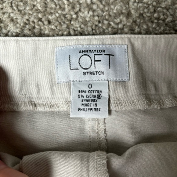 Ann Taylor Loft Stretch Mini Skirt Belt Zipper Pockets Sz 0 - Picture 3 of 5